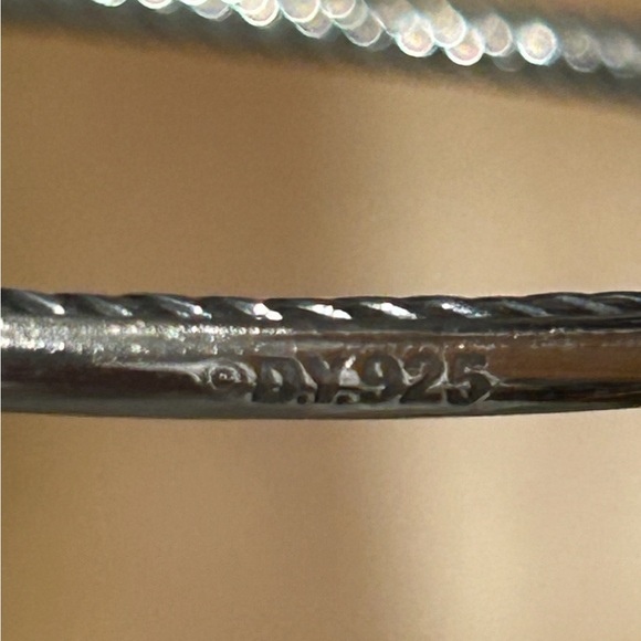 David Yurman Silver Bracelet with Diamond Detail - Picture 9 of 10
